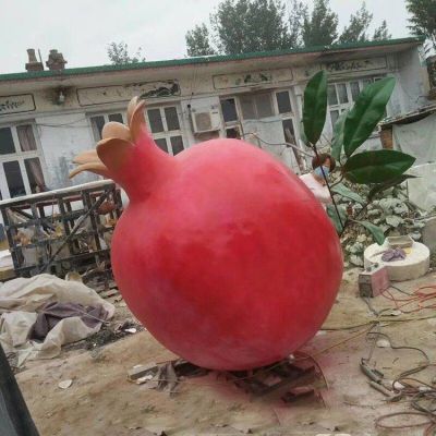 景点广场摆放玻璃钢仿真水果石榴雕塑