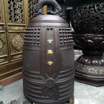 玻璃钢仿铜寺庙景观吊钟雕塑 铜钟雕塑庙宇工艺品外国方口