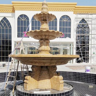 饭店水池摆放花岗岩雕刻三层水钵流水喷泉 水钵雕塑水景不锈钢钢水不锈