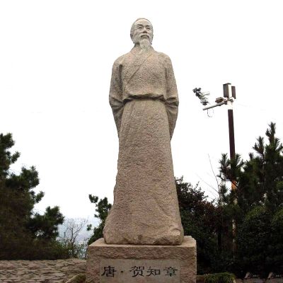 古代著名诗人景观大理石石雕景区园林贺知章雕塑 景观雕塑厂家雕栏技术乌鲁
