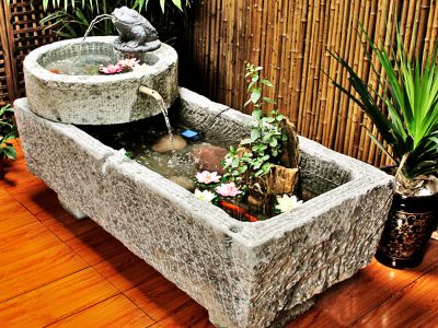 园林景观青石石雕流水摆件养鱼种花老石槽雕塑