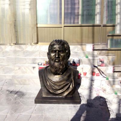 公园玻璃钢仿铜世界名人帕拉图雕塑 名人雕塑图片情侣石材风景