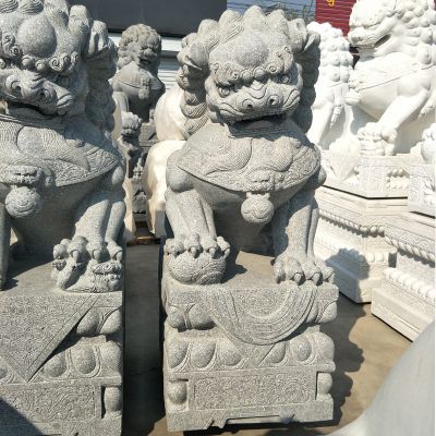 青石石雕招财辟邪动物狮子雕塑 狮子雕塑汉白玉墙壁牛的石豪