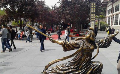 园林户外玻璃钢古代练舞人物景观雕塑 