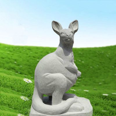 园林景观动物摆件大理石袋鼠雕塑 袋鼠雕塑照片大袋鼠武器孔雀