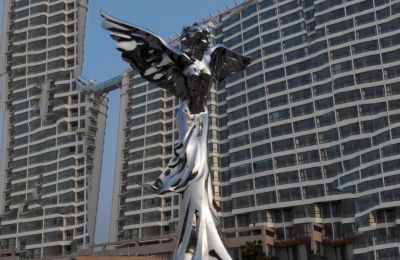 园林户外景观不锈钢金属抽象人物天使雕塑 天使雕塑图片即墨宁津武城