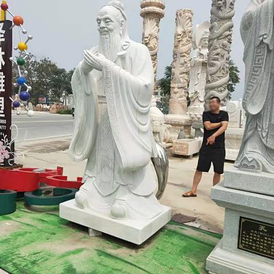 石雕景观古代名人教育家孔子雕塑 孔子雕塑厂家动物甬道鹰潭