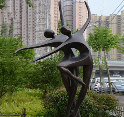 园林户外玻璃钢抽象跳舞的人物雕塑 