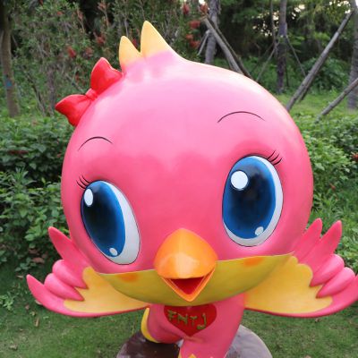 户外装饰摆件动物景观玻璃钢卡通小鸟雕塑 小鸟雕塑公园树枝高清绿松石