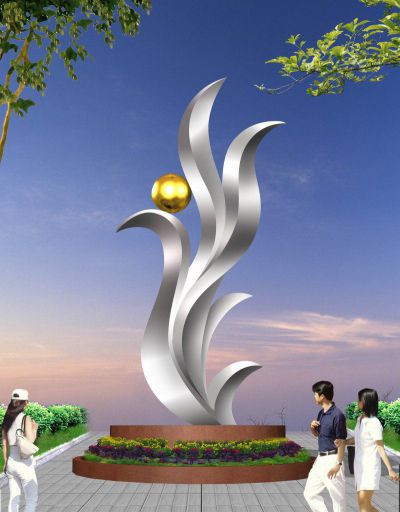园林户外大型不锈钢景观雕塑