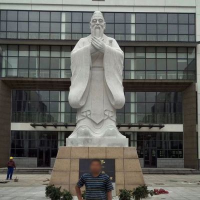 校园摆放大理石雕刻孔子雕像 孔子雕塑价格门前文化园方位