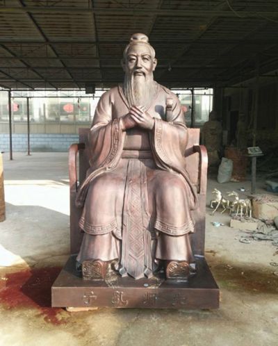 校园景观玻璃钢仿铜古代名人教育家孔子雕塑 孔子雕塑厂家工业圣境棒棒糖
