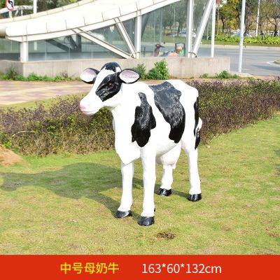 玻璃钢仿真动物景观奶牛雕塑 奶牛雕塑动物制作抽象工厂
