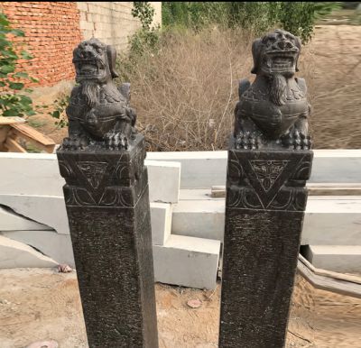 青石石雕神兽景观拴马桩雕塑 拴马桩雕塑图片材质卖点博物馆