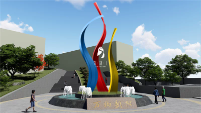 户外广场创意玻璃钢彩绘景观雕塑 景观雕塑小品江岸南召党建