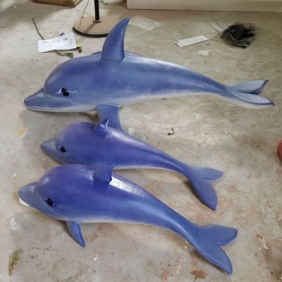 景观玻璃钢创意景观海洋动物海豚雕塑 海豚雕塑工厂大世界素材材料