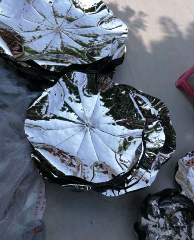 不锈钢镜面荷叶户外园林景观景观植物景观装饰摆件 荷叶雕塑浮雕水池工厂印章