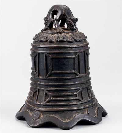 大型寺庙铸铁锻造祈福吊钟雕塑 
