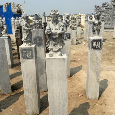 青石石雕创意景观石雕财神拴马桩雕塑 拴马桩雕塑图片小院浮雕佛陀