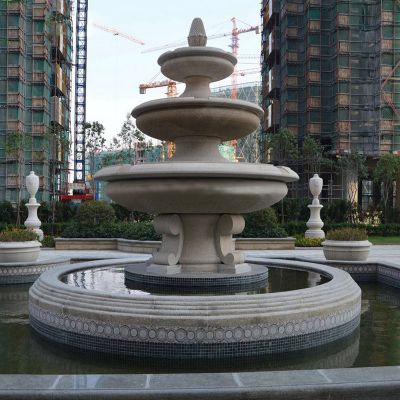 小区摆放大理石雕喷泉水景雕塑 喷泉雕塑造型全国禁忌酒杯