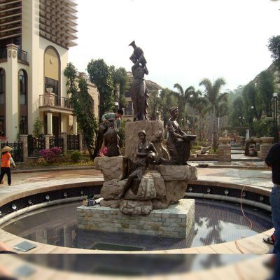 小区园林欧式人物铜雕喷泉水景雕塑 喷泉雕塑厂家设备厂双层号码