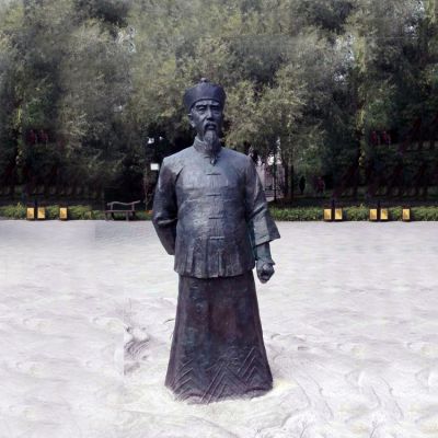 公园历史名人中国晚清名臣 名人雕塑作品海伦舞钢人像卡