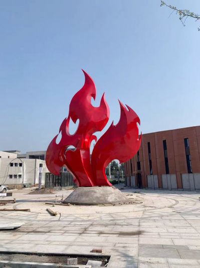 广场摆放大型玻璃钢抽象火焰景观雕塑 景观雕塑公园商店铭文钢琴