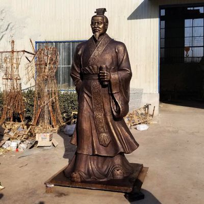 学院广场西汉武帝刘彻玻璃钢仿铜雕塑 刘彻雕塑汉武帝头像巨型沙漠
