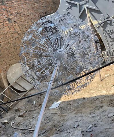 不锈钢金属创意景观植物景观蒲公英雕塑 蒲公英雕塑厂家七彩景观灯门票