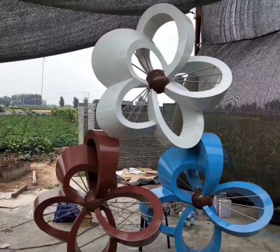 不锈钢公园彩色花朵雕塑 花朵雕塑不锈钢高清头像立体
