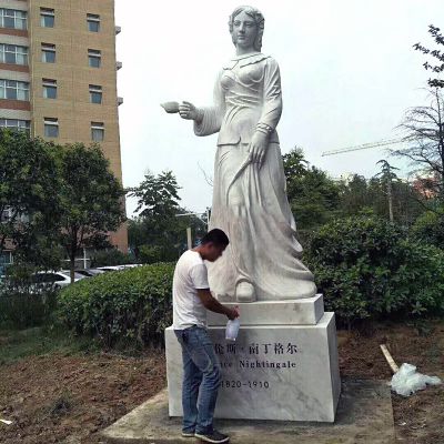 广场摆放大理石雕刻南丁格尔雕像 南丁格尔雕塑格尔头像丁格尔照片