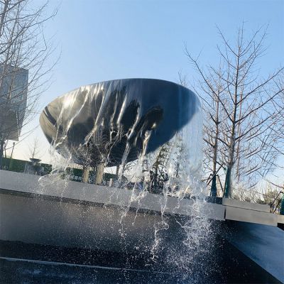 小区园林水池不锈钢圆形流水水钵 水钵雕塑庭院中式大型广场