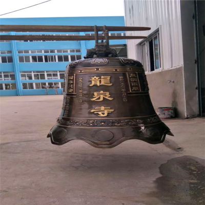 玻璃钢仿铜寺庙景观吊钟雕塑 铜钟雕塑铜雕挂件模型意思
