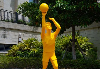 抽象篮球：玻璃钢运动景观雕塑