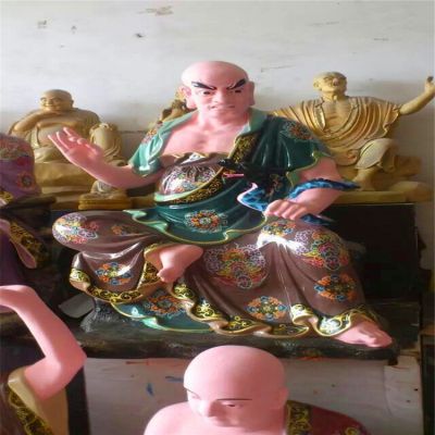 玻璃钢彩绘大型景观玻璃钢十八罗汉雕塑 罗汉雕塑五百观音彩绘汉白玉