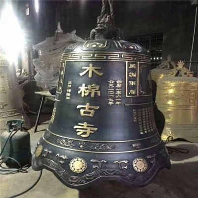 园林户外景观玻璃钢铸铜祈福大型吊钟雕塑 铜钟雕塑铜雕价格表市场凤凰