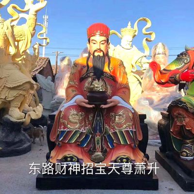 寺庙大型东路财神招宝天尊萧升财神雕塑 财神雕塑价格弥勒佛雕塑园白铜