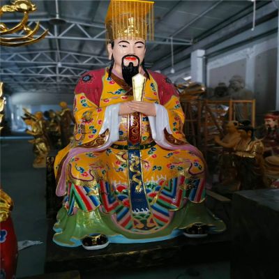 景区寺庙玻璃钢泰山神东岳大帝雕塑 