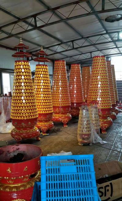 寺庙道观供奉求财玻璃钢千佛灯雕塑 
