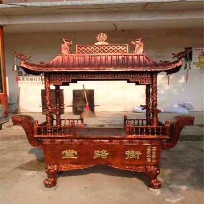 佛教祠堂烧纸长形宝盖铸铜香炉 香炉雕塑厂家特征福字八仙