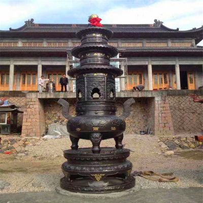 寺庙大型文物铜铸香炉雕塑 香炉雕塑厂家文化球场博物馆