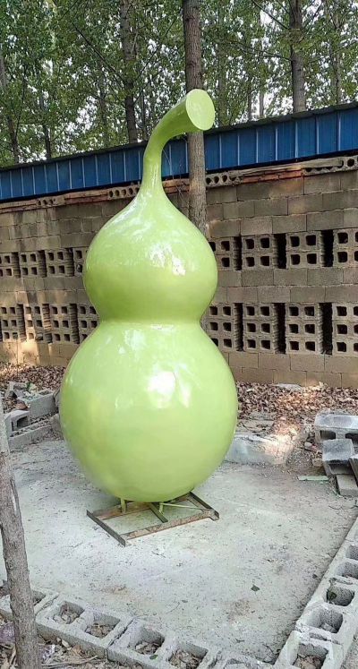 玻璃钢仿铜户外景观葫芦雕塑 葫芦雕塑浮雕香炉中医蒲城