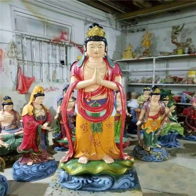 树脂彩绘大型寺庙供奉神佛观音雕塑 观音雕塑菩萨方案动态音乐