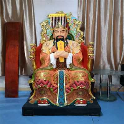 寺庙玻璃钢树脂供奉神佛东岳大帝雕塑 