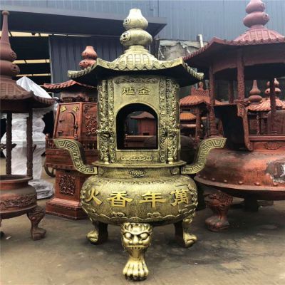 寺院浮雕铜雕祈福纳福香炉雕塑 香炉雕塑厂家构件水泥樟木