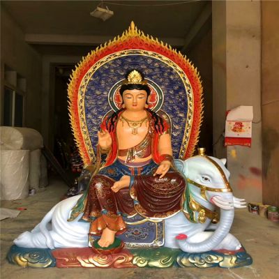 寺庙大型玻璃钢佛像景观普贤雕塑 