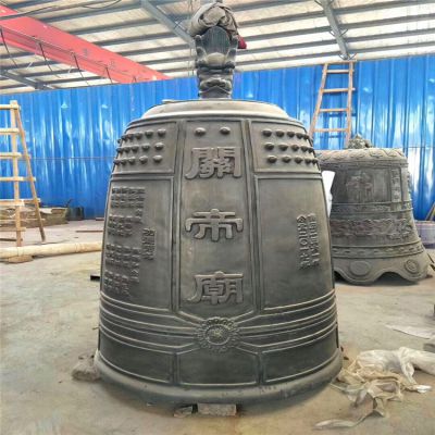 寺庙园林景观摆放铜钟雕塑 铜钟雕塑价格景区玻璃钢黄铜