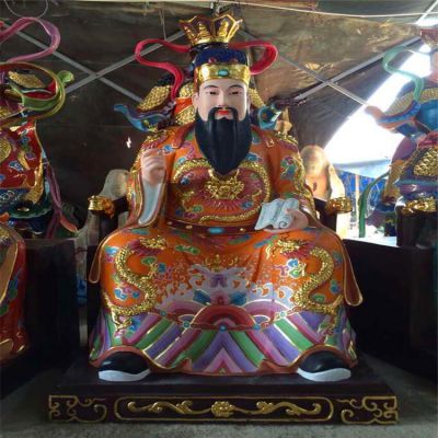 寺庙道观玻璃钢彩绘景观财神雕塑 财神雕塑财神爷福禄尺寸门口
