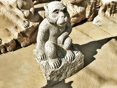 景点园林摆放砂岩雕刻猴子动物雕塑 猴子雕塑石雕特征造型眼睛