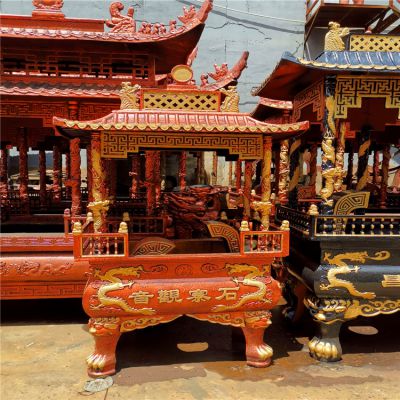 寺庙宗教铸铁浮雕带盖防雨香炉雕塑 香炉雕塑厂家来历钟馗风景